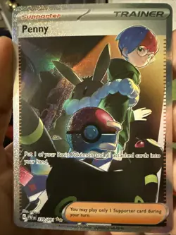 Pokemon TCG Penny Paldean Fates Trainer Holo Card 239/091 Illustration Rare NM - Image 1