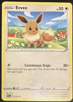 Pokemon TCG Card Eevee 13/15 McDonalds Promo 2024 Non-Holo Regular Rare NM - Image 1