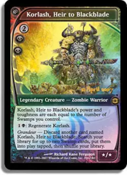 Heavy Play x 1 Korlash, Heir to Blackblade - FUT Prerelease Magic Promos - FOIL - Image 1