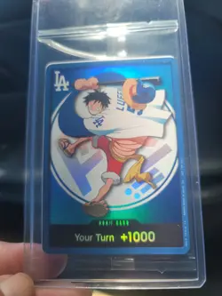 ONE PIECE X DODGERS PROMO MONKEY D LUFFY DON CARD IN HAND - Image 1