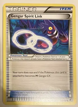 Pokemon TCG Card Gengar Spirit Link 95/119 2016 XY Phantom Forces Uncommon DMG - Image 1