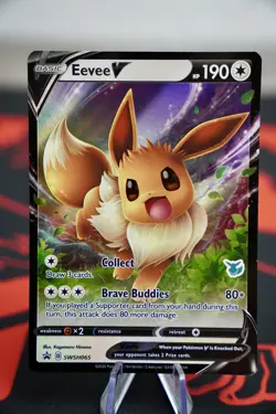Eevee V SWSH065 SWSH: Sword & Shield Promo Cards Holo LP - Image 1