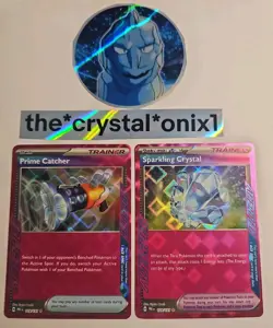 Pokemon 2 Card Lot Set Prime Catcher & Sparkling Crystal Pink Trainer Cards NM - Image 1