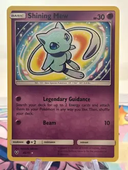 Pokemon TCG Card Sun & Moon Shining Legends Shining Mew 40/73 Near Mint - Image 1