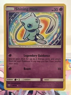 Pokemon TCG Card Sun & Moon Shining Legends Shining Mew 40/73 Near Mint - Image 3