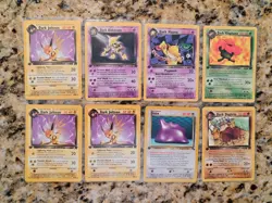 Pokemon 1st Edition Lot Of 8 Cards Dark Jolteon Alakazam Hypno Vileplume Ditto - Image 1
