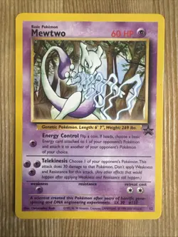 Pokemon TCG Mewtwo Black Star Promo 12 WOTC LP - Image 1
