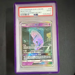 Pokemon TCG Mewtwo GX 78/73 Shining Legends Secret Rare Holo EN PSA 2 2017 - Image 1