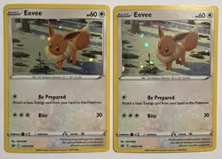 2 Pokemon TCG Sword & Shield BSP Promo - Eevee - Holo - SWSH190 - Damaged - Image 1