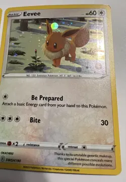 2 Pokemon TCG Sword & Shield BSP Promo - Eevee - Holo - SWSH190 - Damaged - Image 5