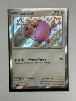 Lechonk 207/091 Shiny Rare Paldean Fates Pokemon Holo Near Mint - Image 1