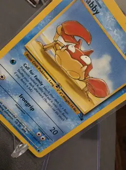 Pokemon TCG Fossil Krabby 51/62 Unlimited Double Printer Hickey Error EN - Image 2