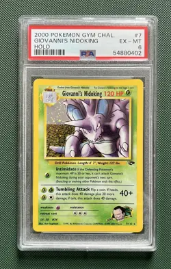 2000 Pokemon Gym Challenge Giovanni's Nidoking Holo PSA 6 - Image 1