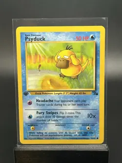 1999 Pokemon Psyduck 53/62 1st Edition Fossil Set LP WOTC Vintage TCG - Image 1