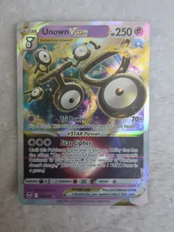 Pokemon TCG Unown Vstar 066/195 Silver Tempest Ultra Rare - Image 1