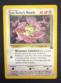 Pokemon Team Rocket's Meowth Black Star Promo #18 - LP - Image 1