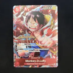 Monkey D Luffy ST01-012 Treasure Cruise WINNER Promo One Piece TCG NM EN - Image 1
