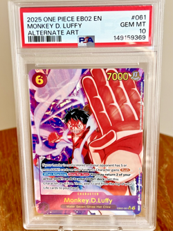 Monkey D. Luffy EB02-061 Alt Art Secret Rare Foil PSA 10 EN 2025 - Image 1