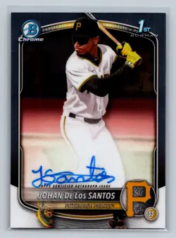 Johan De Los Santos 2025 Bowman Chrome 1st Auto #CPA-JDLS Pirates - Image 1