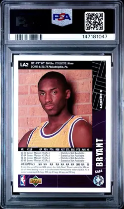 1996-97 Upper Deck Collector's Choice Team Sets Kobe Bryant #LA2 (RC) - Image 3