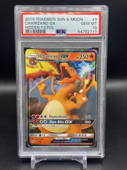 PSA 10 GEM MINT Charizard GX 9/68 Hidden Fates Pokemon English Ultra Rare - Image 1