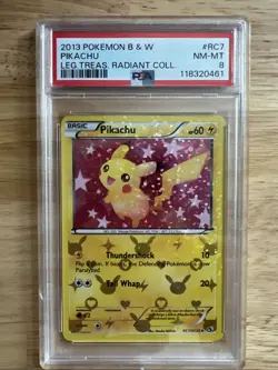 Pikachu RC7/RC25 Legendary Treasures Radiant Collection Pokemon PSA 8 - Image 1