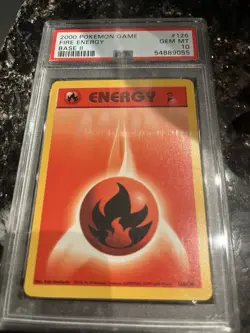 2000 Pokemon Fire Energy Base Set 2 PSA 10 GEM MINT 126/130 - Image 1