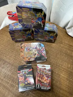 Pokemon TCG Scarlet & Violet Slashing Legends Tins+Walmart Mystery Box - Image 1