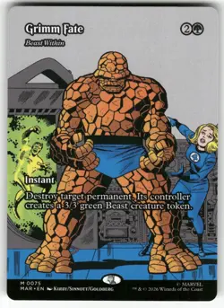 Grimm Fate (Borderless) 75 Marvel Universe Eternal-Legal Magic: The Gathering NM - Image 1