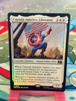 Captain America, Liberator (Foil) - #587 - Rare - Marvel Super Heroes - MSC - Image 1