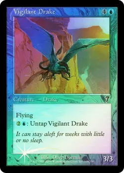 7th Edition MTG FOIL Vigilant Drake Magic - Image 1