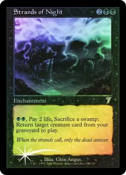 7th Edition MTG FOIL Strands of Night Magic - Image 1