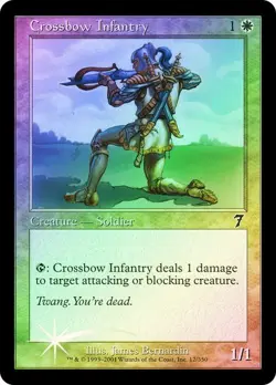 7th Edition MTG FOIL Crossbow Infantry Magic - Image 1