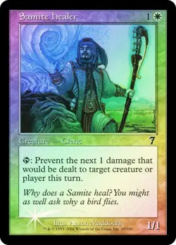 7th Edition MTG FOIL Samite Healer Magic - Image 1