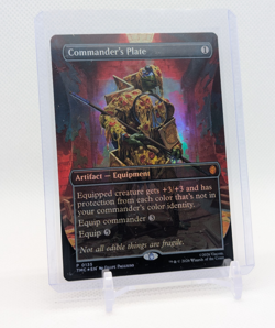 MTG - Commander's Plate - FOIL Borderless Promo #135 - Commander: TMNT NM - Image 1