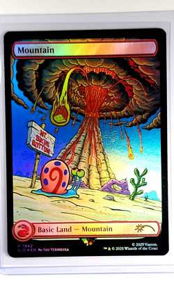 2025 MTG Magic the Gathering SLD Secret Lair Drop SpongeBob Foil #1942 Mountain - Image 1