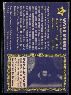 1953 Topps Who-Z-at Stars Wayne Morris EXMT SET Break #67 - Image 2
