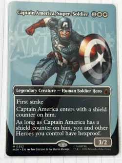 MTG Captain America, Super-Soldier Borderless 0352 Marvel Super Heroes Regular - Image 1