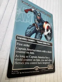 MTG Captain America, Super-Soldier Borderless 0352 Marvel Super Heroes Regular - Image 3