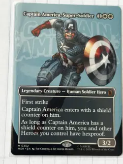 MTG Captain America, Super-Soldier Borderless 0352 Marvel Super Heroes Regular - Image 4