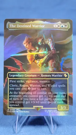 The Destined Warrior Borderless Foil NM - FIC 443 Final Fantasy Commander MTG - Image 1