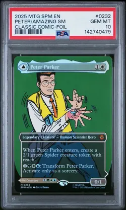 2025 MTG MARVEL'S SPIDER-MAN #0232 AMAZING / PETER PARKER COMIC FOIL PSA 10 CGC - Image 2
