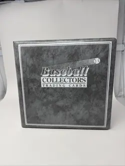 Baseball Collectors Trading Cards Binder From The 1990s With Sheets of 9 Grey - Image 1