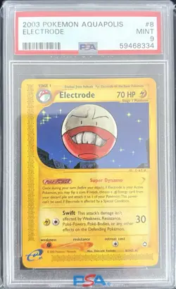 Pokemon TCG Electrode 8/147 Aquapolis Regular Rare Unlimited PSA 9 - Image 1