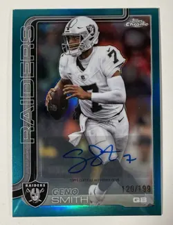 2025 Topps Chrome Geno Smith Autograph 3 Card Lot - Aqua, Pink, Silver AUTOS - Image 2