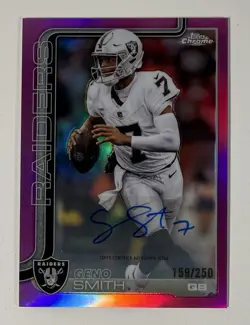 2025 Topps Chrome Geno Smith Autograph 3 Card Lot - Aqua, Pink, Silver AUTOS - Image 4