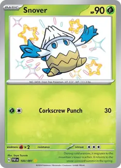 NM Shiny Rare - Snover 100/091 - Pokemon TCG - Paldean Fates - Image 1