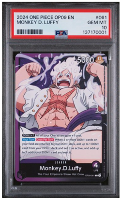 2024 ONE PIECE OP09-EMPERORS IN THE NEW WORLD #061 MONKEY D. LUFFY PSA 10 - Image 1