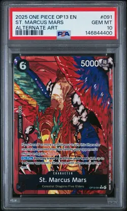 2025 ONE PIECE OP13-CARRYING ON HIS WILL ALTERNATE ART ST. MARCUS MARS PSA 10 - Image 1
