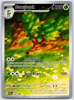 Pokemon Sawsbuck 92/86 Illustration Rare White Flare - Image 1
